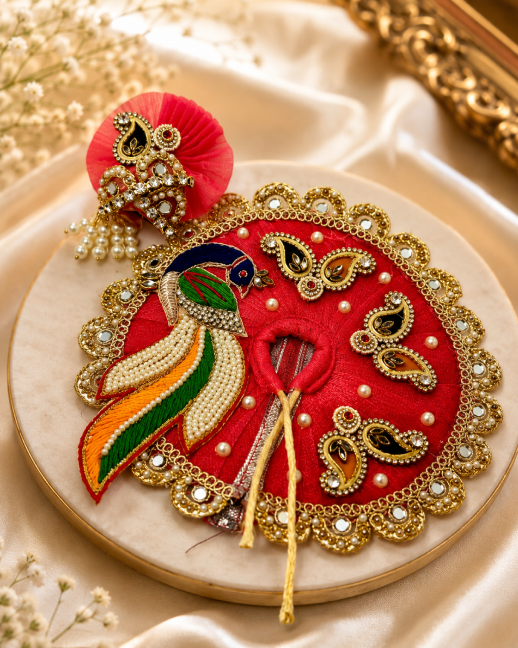 Lal Red Peacock Vagha for Laddu Gopal