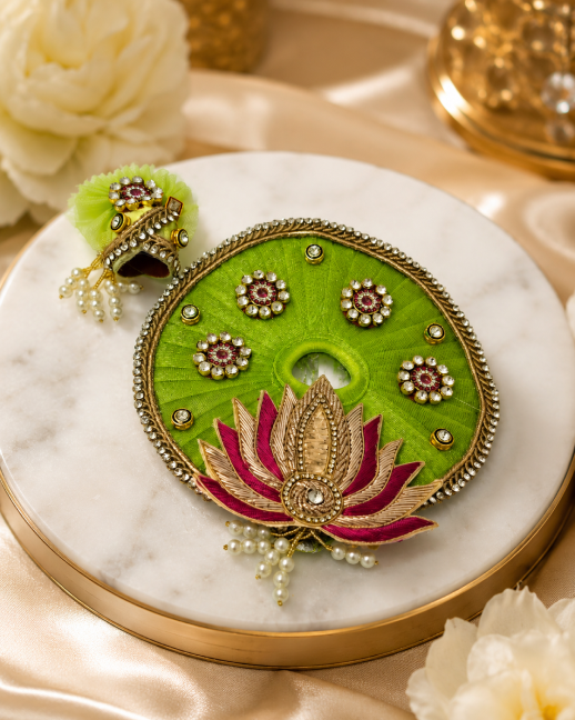Morpankhi Green Lotus Vagha for Laddu Gopal