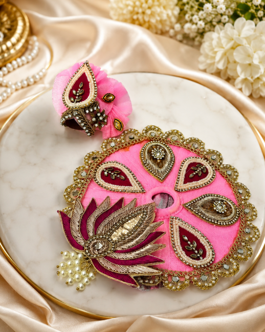 Gulabi Pink Zari Vagha for Laddu Gopal