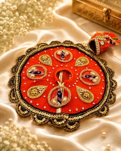 Kesari Orange Kundan Vagha