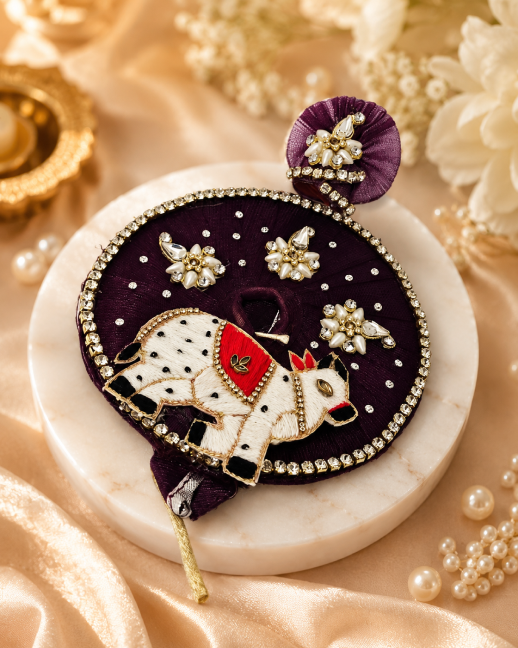 Purple Kundan Gau Vagha for Laddu Gopal
